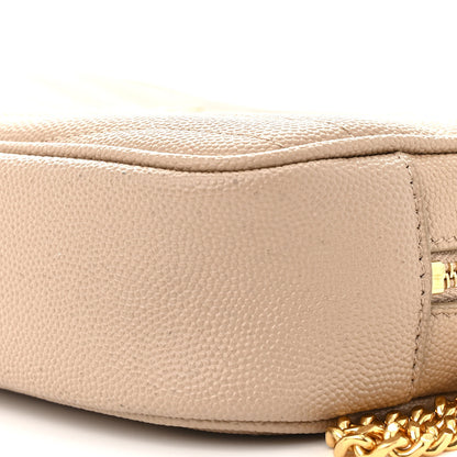 Saint Laurent Grain De Poudre Matelasse Monogram Mini Lou Camera Bag Dark Beige 10 of 13