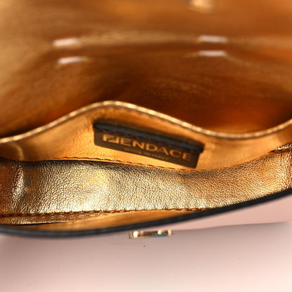 Fendi X VERSACE Vitello Seta Fendace Studded Nano Brooch Baguette Rosa Confetto 4 of 5