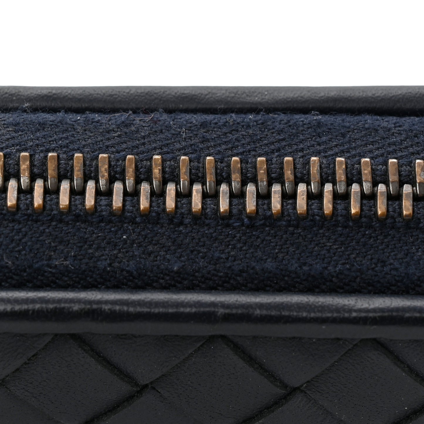 Nappa Intrecciato Zip Around Wallet Blue