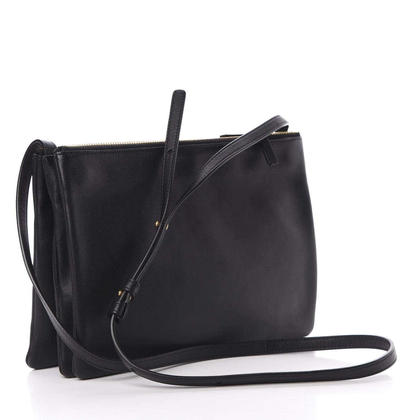Lambskin Large Trio Crossbody Bag Black