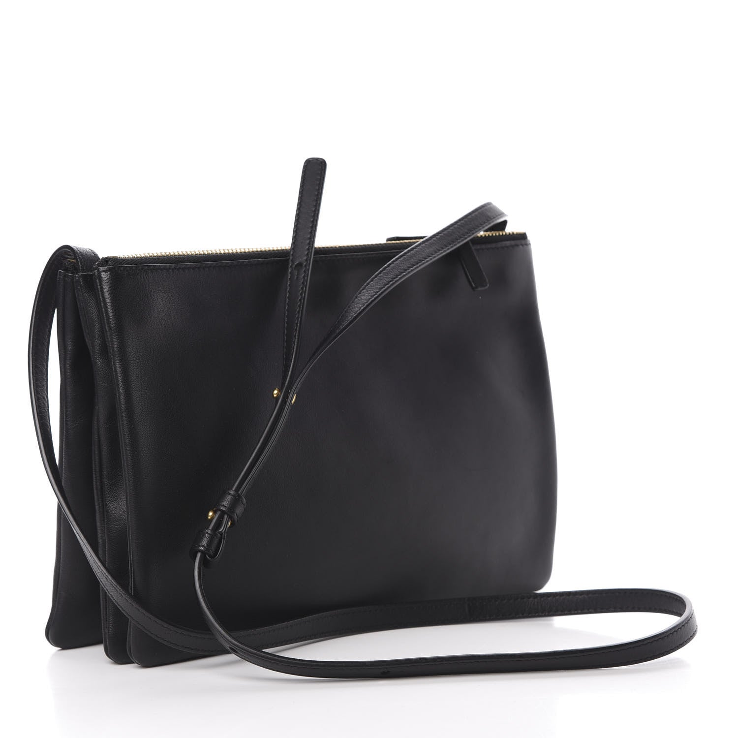 Celine Lambskin Large Trio Crossbody Bag Black 3 of 12