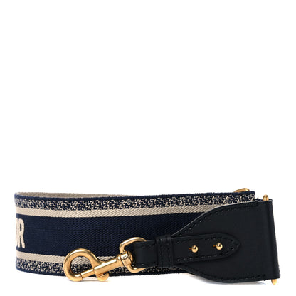 Christian Dior Canvas Embroidered Shoulder Strap Blue 1 of 6