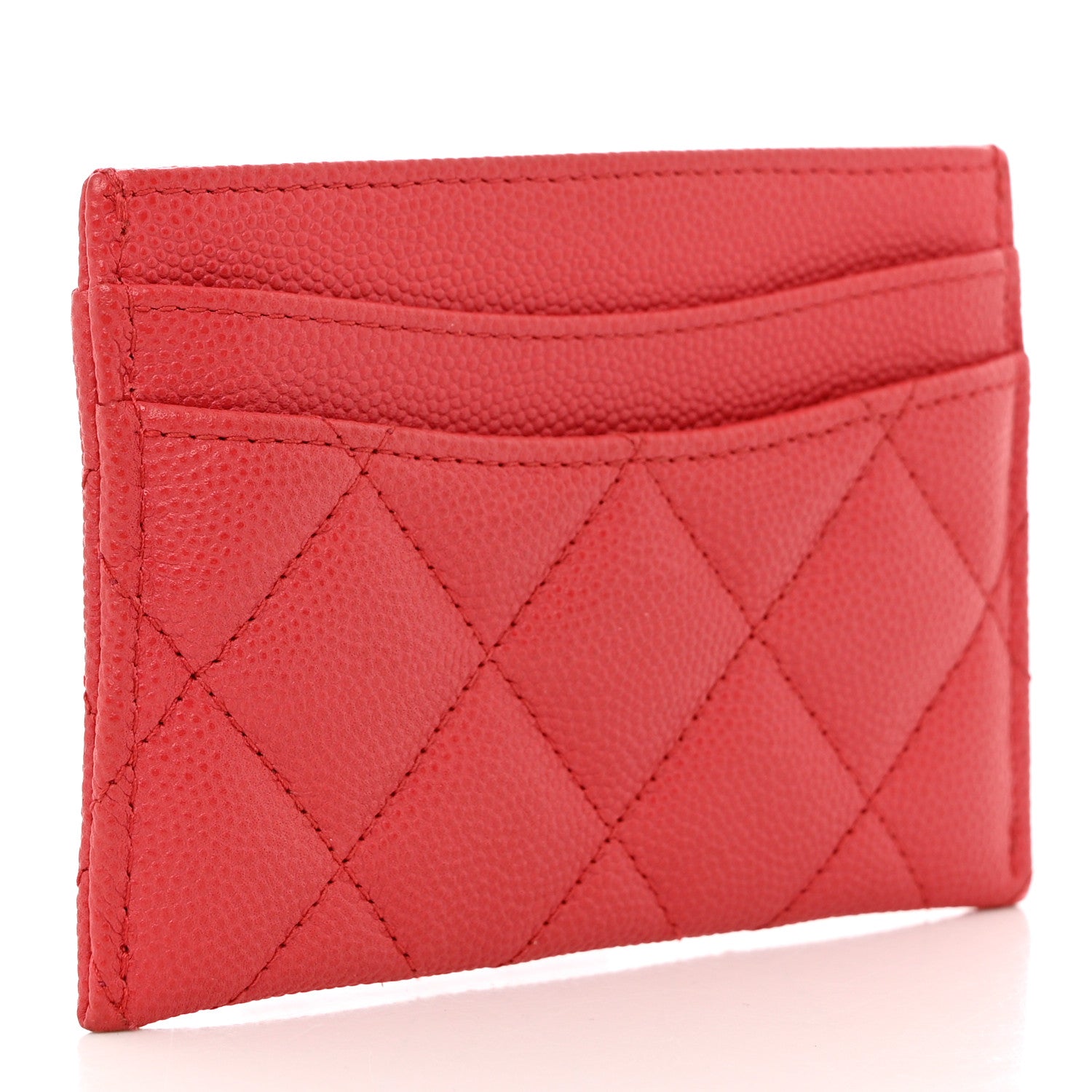Chanel Caviar Quilted Card Holder Dark Pink 3 of 10