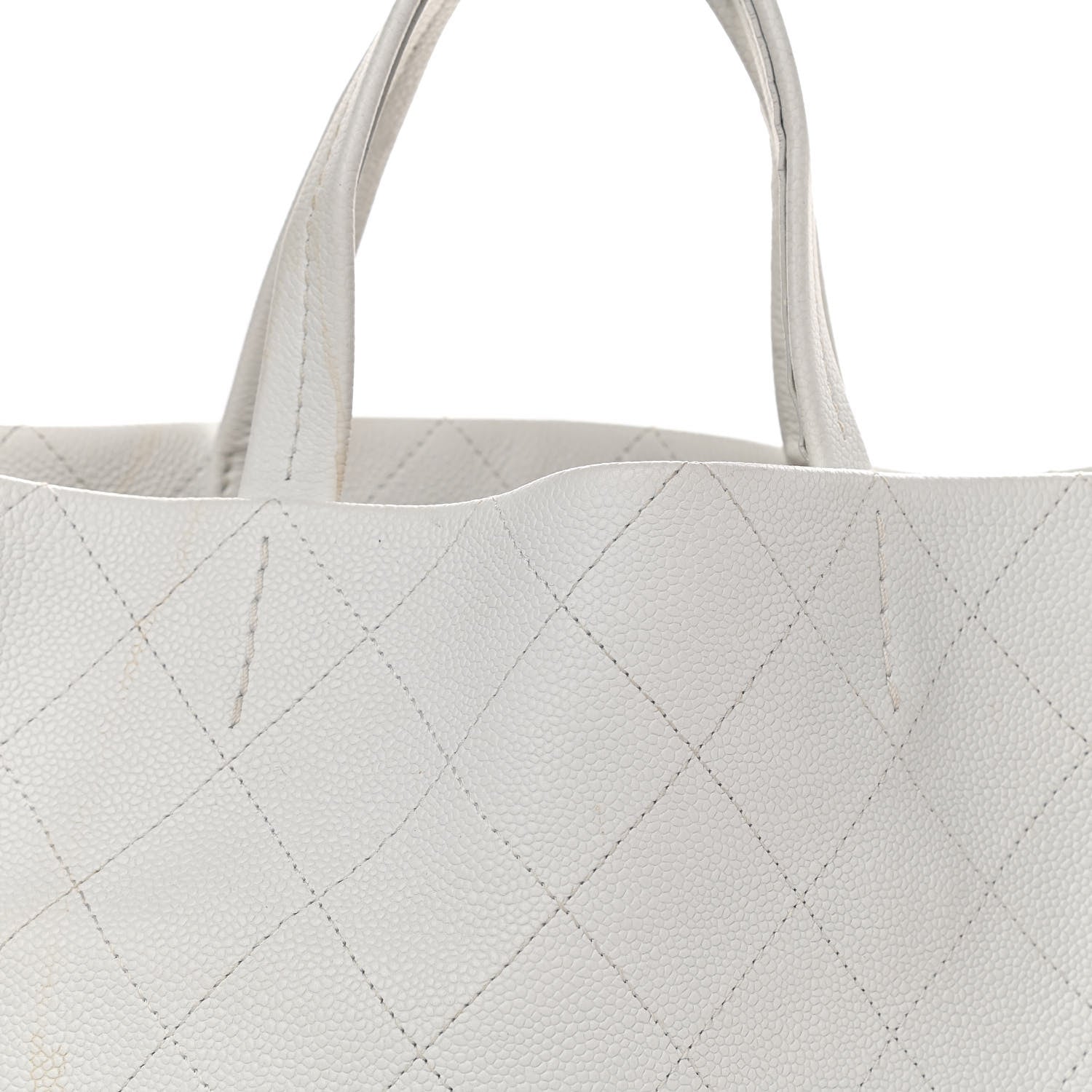 Chanel Grained Calfskin CC Pocket Tote White 8 of 14