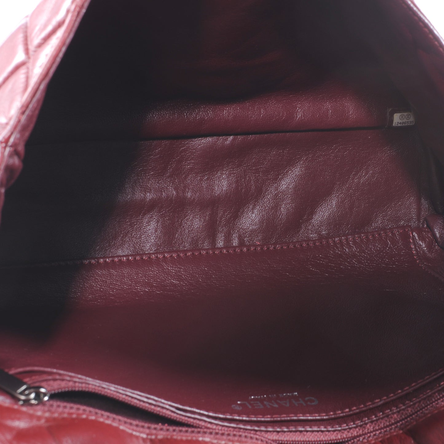 Lambskin Jumbo Single Flap Dark Red