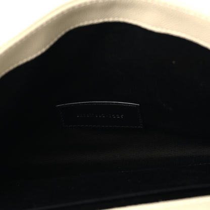 Saint Laurent Grain De Poudre Matelasse Chevron Cassandre Envelope Chain Wallet Crema Soft 5 of 8