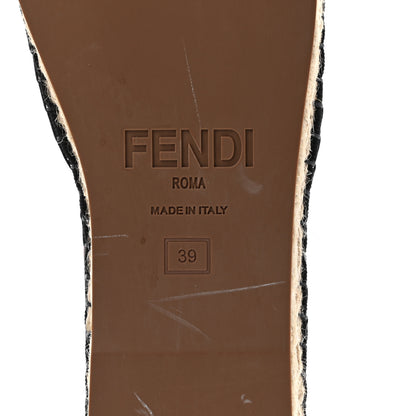 Fendi Canvas Mesh FF Colibri Espadrilles 39 Black Tobacco Moro 6 of 11