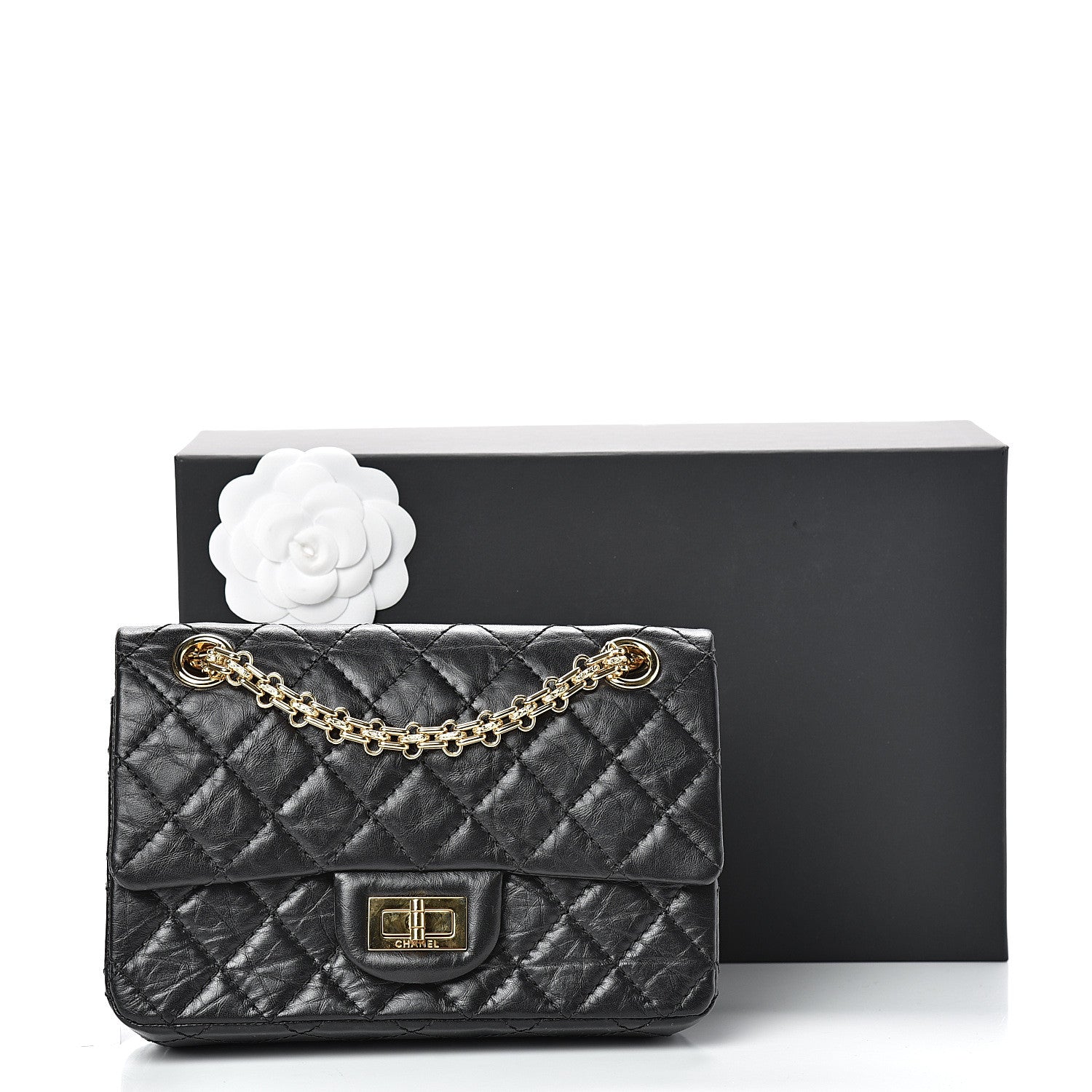 Chanel Aged Calfskin Quilted 2.55 Reissue Mini Flap Black 13 of 13