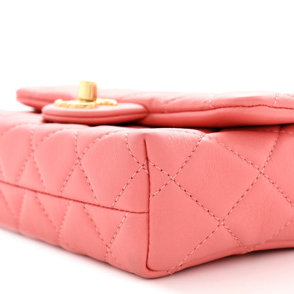 Chanel Lambskin Quilted Mini Quilted Handle Crush Flap  Pink 10 of 11