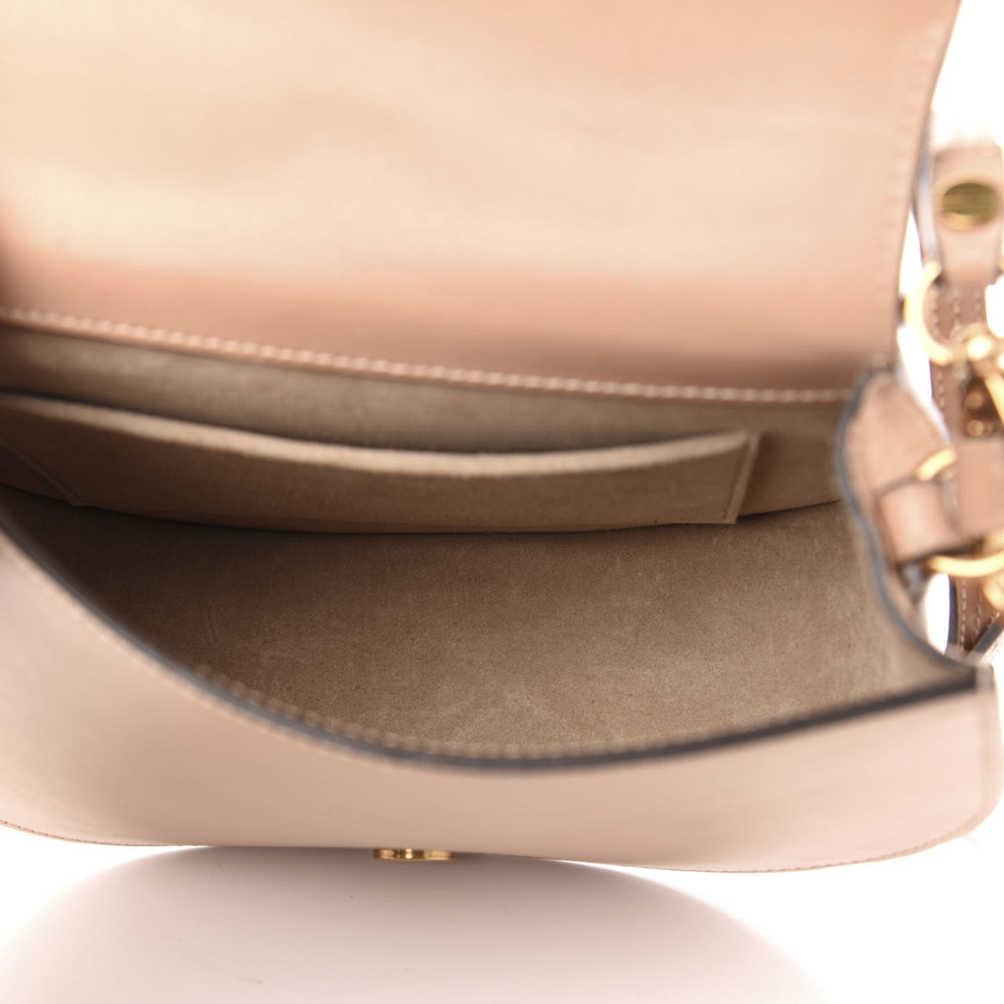 Calfskin Suede Medium Nile Bracelet Bag Biscotti Beige