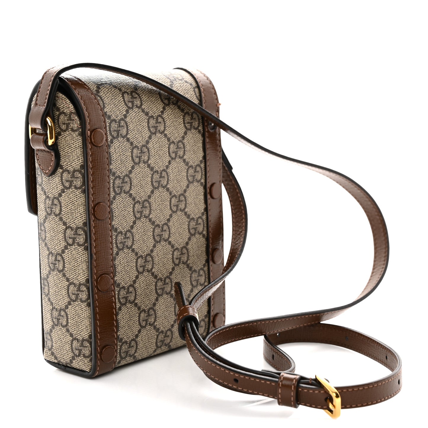 GG Supreme Monogram Mini Horsebit 1955 Crossbody Bag Beige Brown Sugar