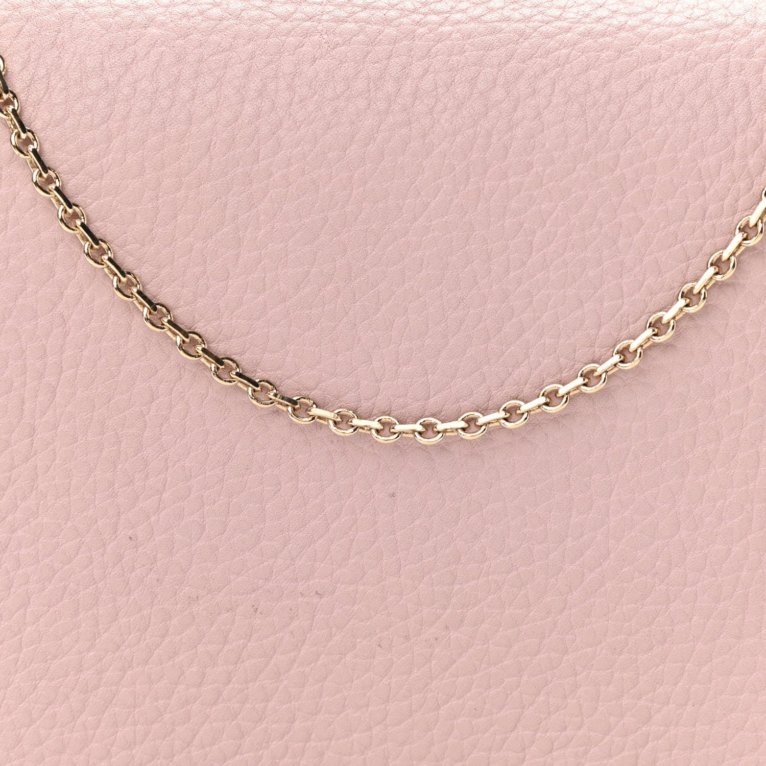 Valentino Garavani Pebbled Calfskin Rockstud Wallet on Chain Water Rose 6 of 9