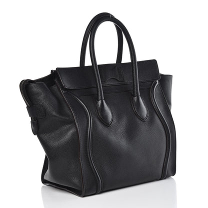 Celine Drummed Calfskin Mini Luggage Black 3 of 6