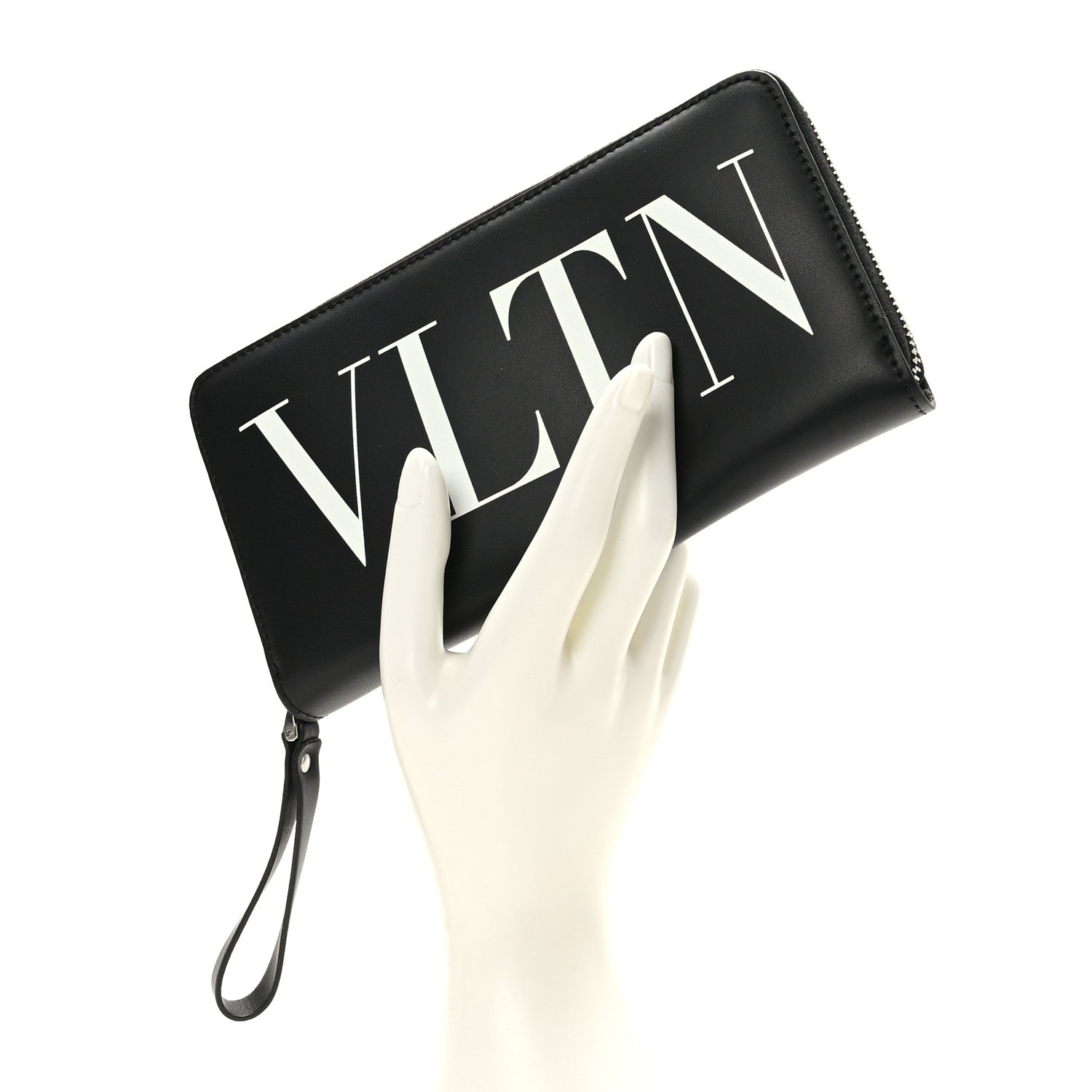 Valentino Garavani Calfskin VLTN Zip Around Wallet Black 2 of 9