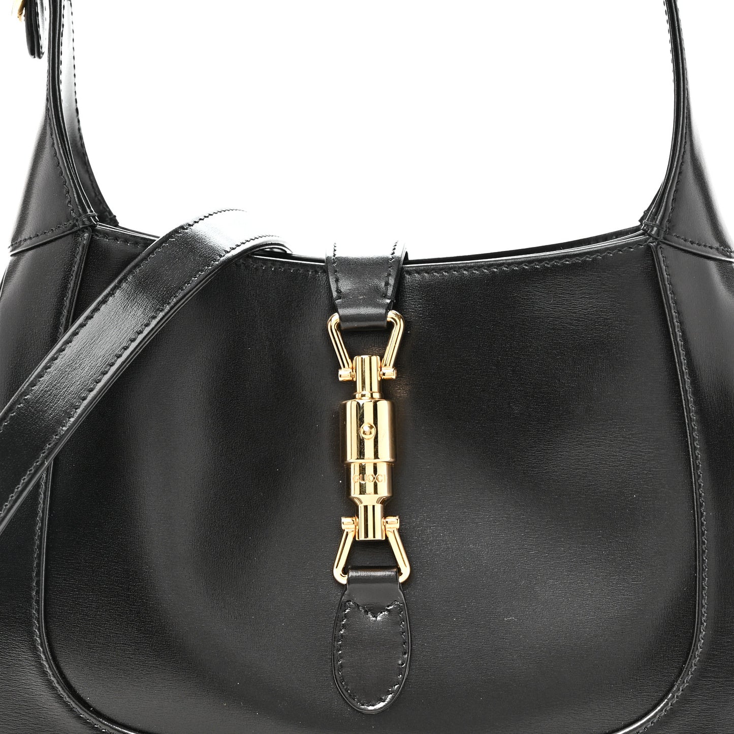 Boarded Dyana Lux Calfskin Small Jackie 1961 Hobo Black