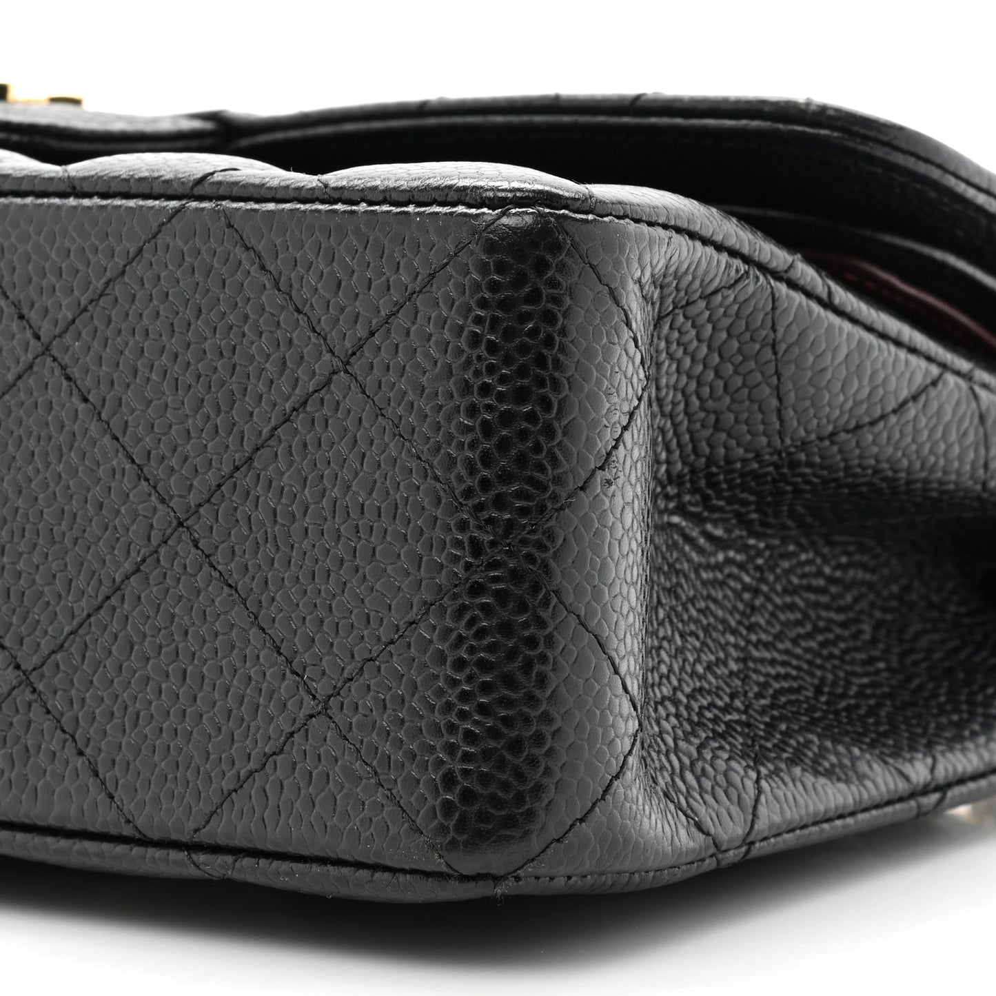 Caviar Quilted Small Double Flap Black