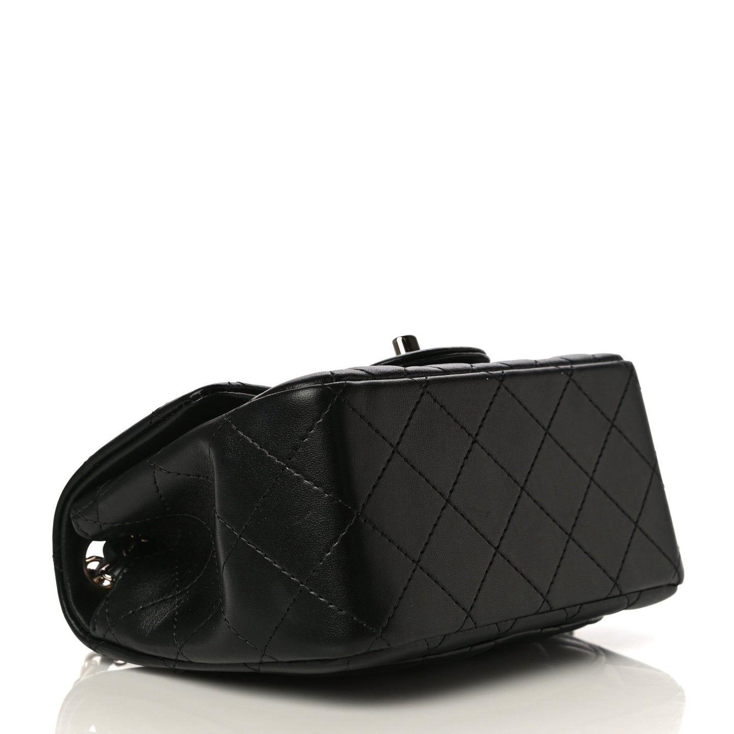 Lambskin Quilted Mini Square Flap Black