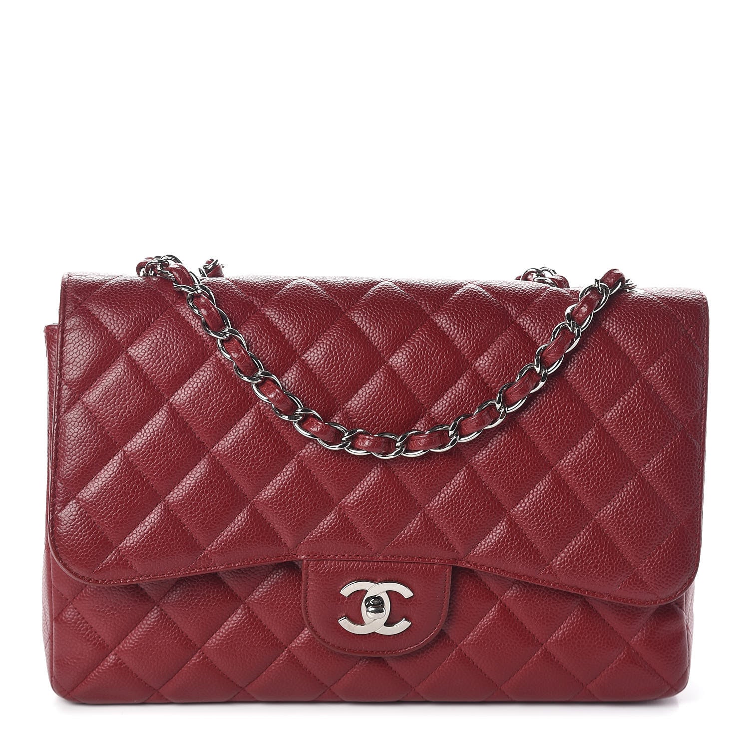 Chanel Caviar Quilted Jumbo Single Flap Red 1 of 10