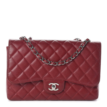 Chanel Caviar Quilted Jumbo Single Flap Red 1 of 10