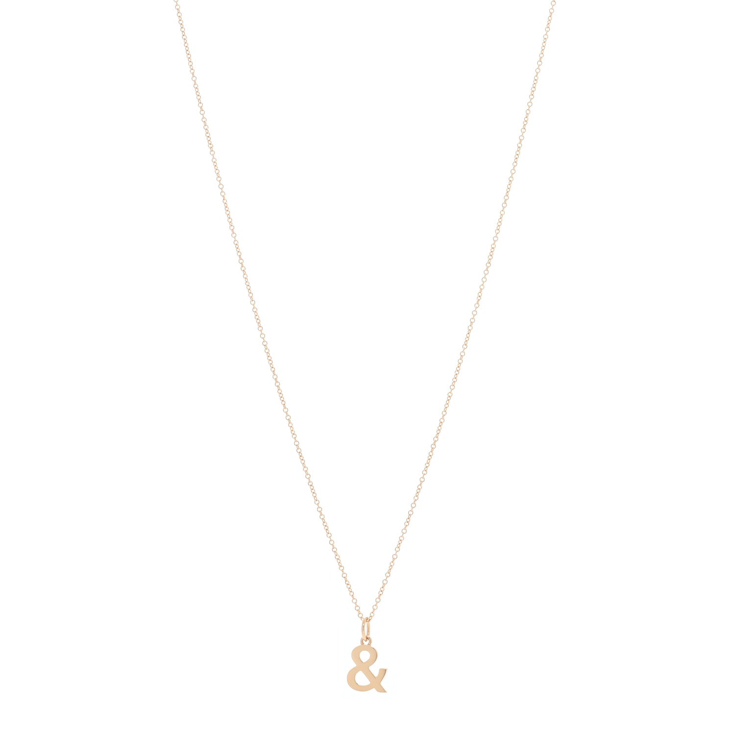 Tiffany 18K Rose Gold Ampersand Pendant Necklace 1 of 5