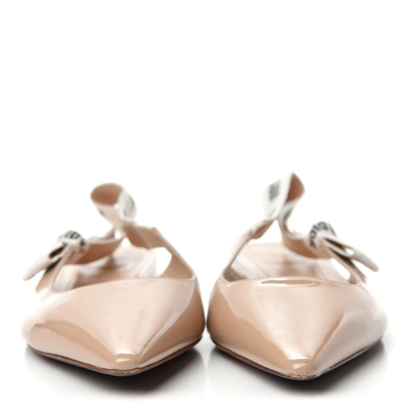 Patent Ribbon J'Adior Slingback Ballet Flats 39 Nude