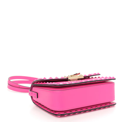 Valentino Garavani Smooth Calfskin Enamel Tonal Small Rockstud23 Shoulder Bag Pink PP 4 of 9