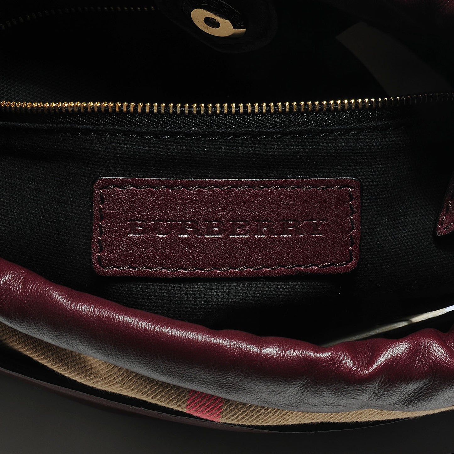 Calfskin House Check Little Crush Deep Claret