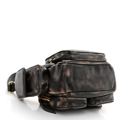 Miu Miu Distressed Nappa Pocket Bag Sand Coffee 4 of 10