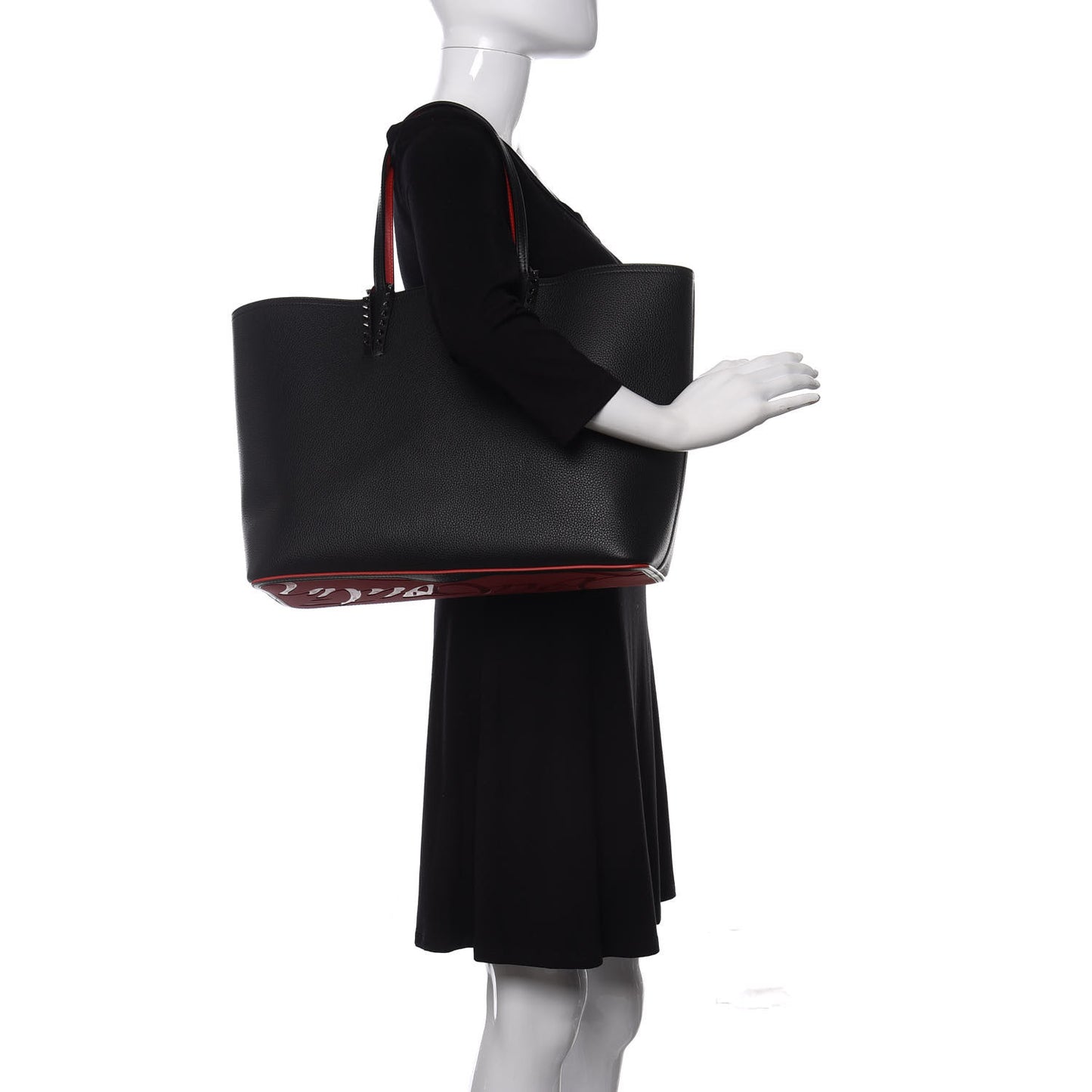 Calfskin Spikes East West Cabata Tote Black