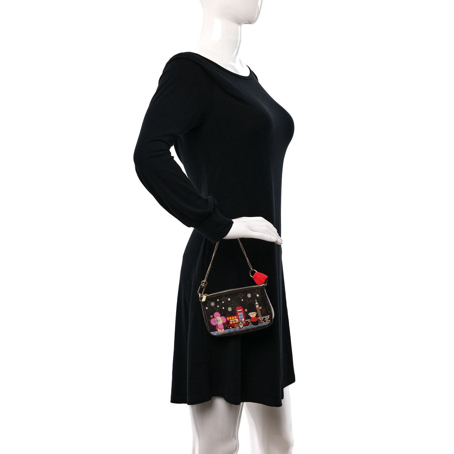 Monogram 2021 Christmas Animation London Mini Pochette Accessories Red