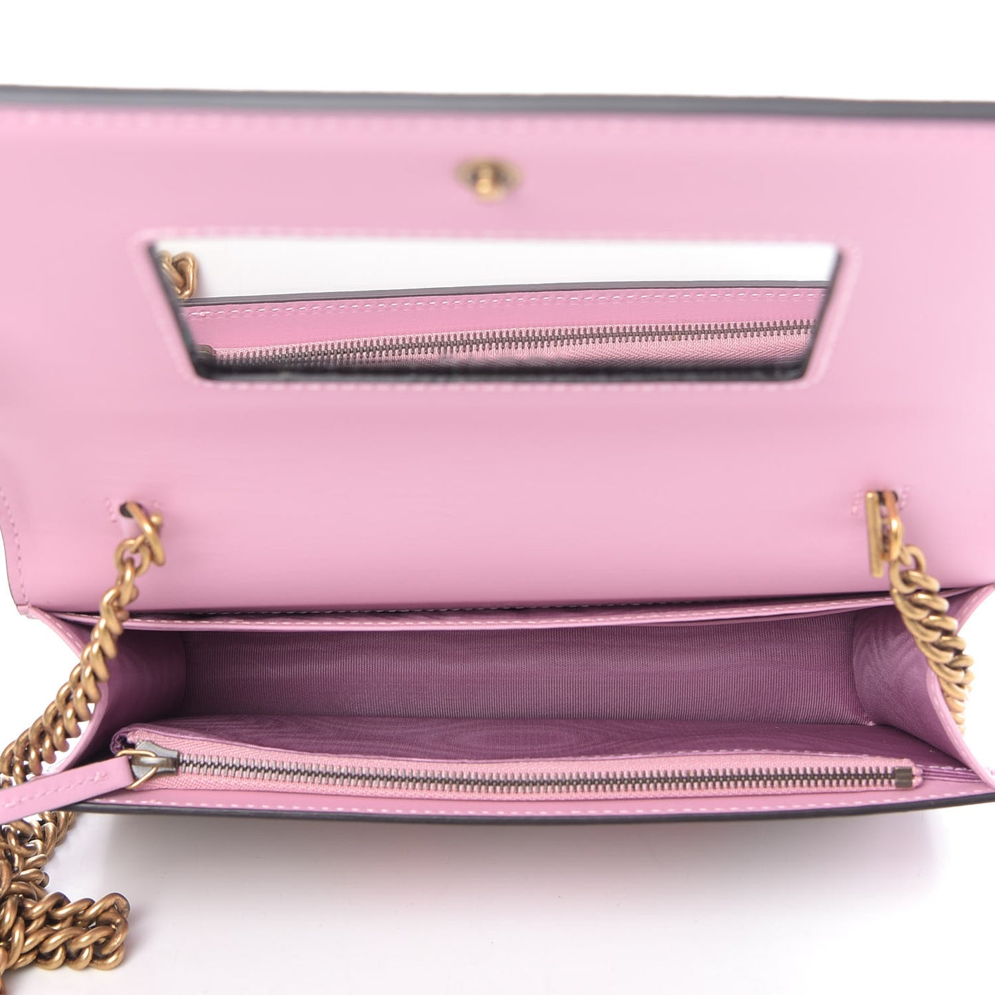 GG Supreme Monogram Strawberry Chain Wallet