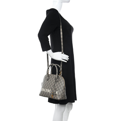 Balenciaga X GUCCI GG Supreme Monogram Small Ville Top Handle Beige Ebony 2 of 8
