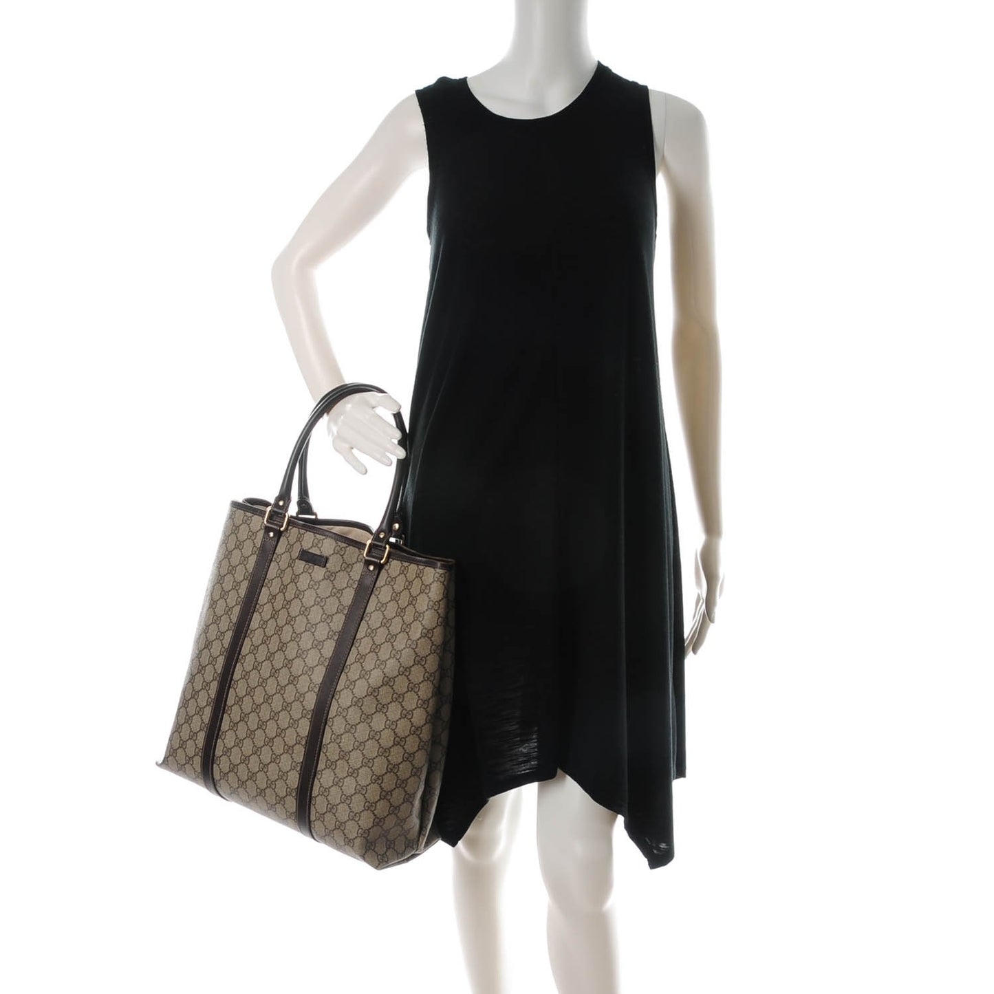 GG Plus Monogram Joy Vertical Tote Dark Brown