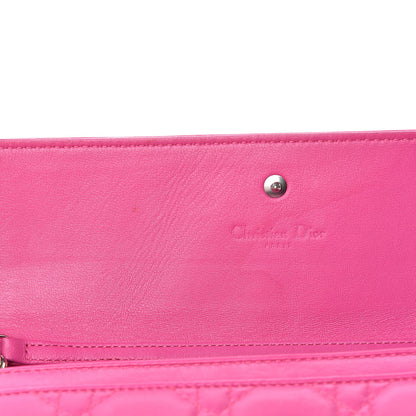 Christian Dior Lambskin Cannage Rendezvous Chain Wallet Pink 8 of 14