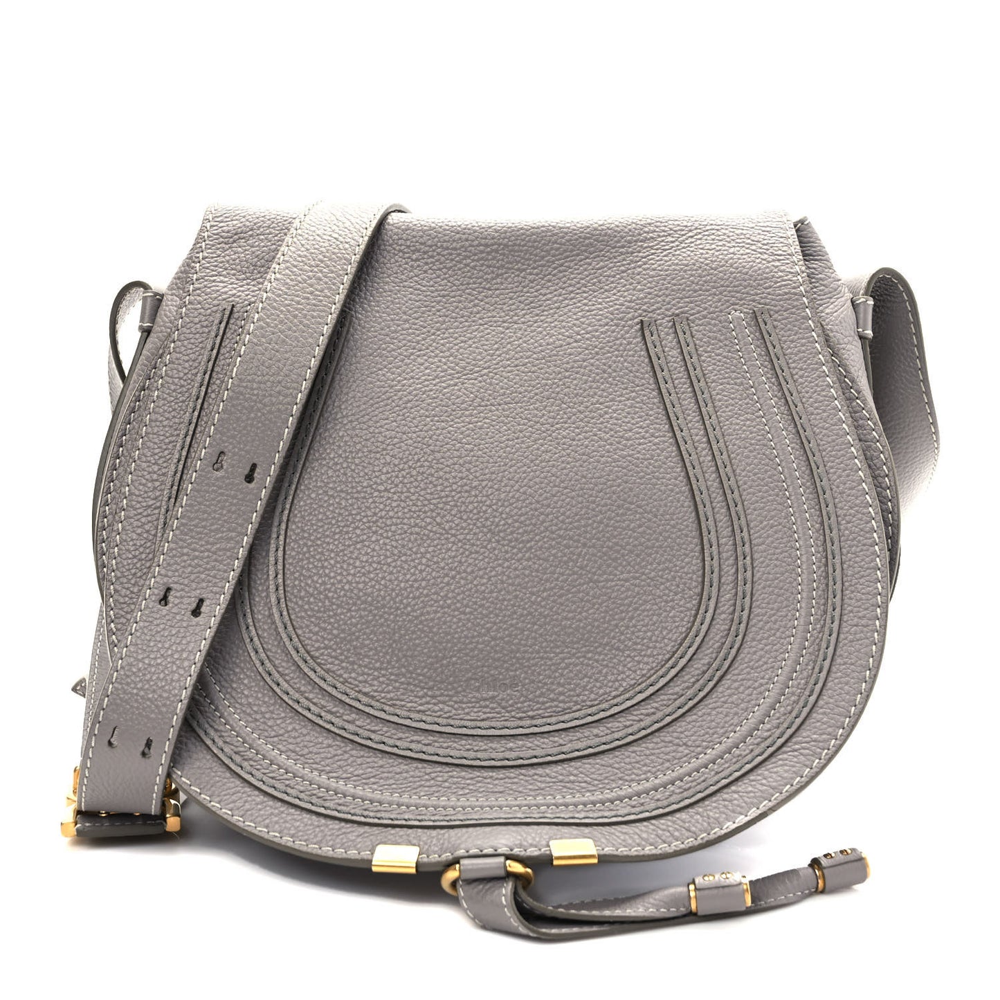 Calfskin Mini Marcie Round Crossbody Bag Cashmere Grey