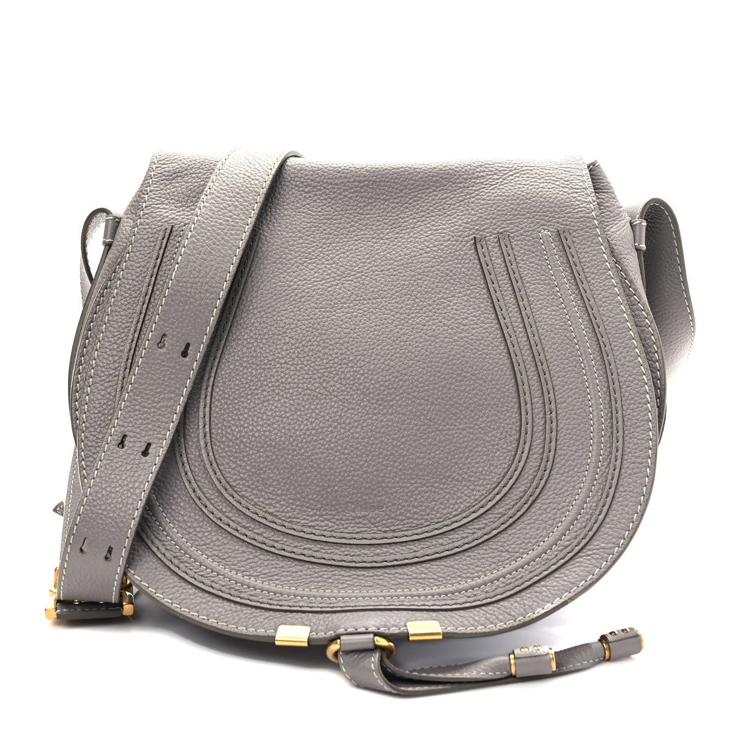 Chloe Calfskin Mini Marcie Round Crossbody Bag Cashmere Grey 1 of 9