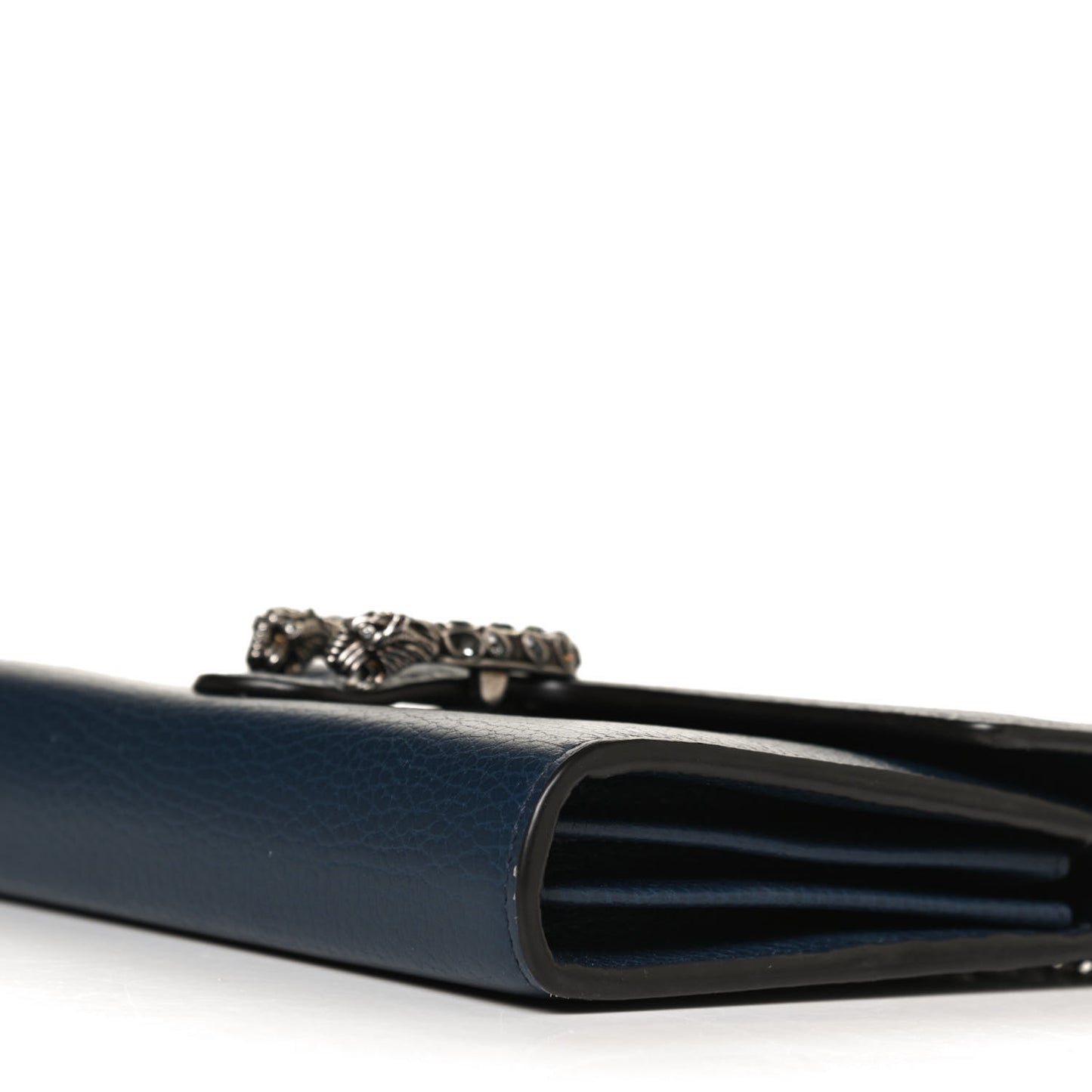Dollar Calfskin Crystal Mini Dionysus Chain Wallet Blue Agata Black Diamond