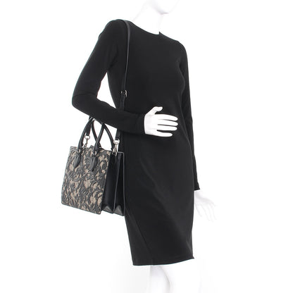 Gucci GG Supreme Monogram Arabesque Small Top Handle Bag Beige Black 2 of 7