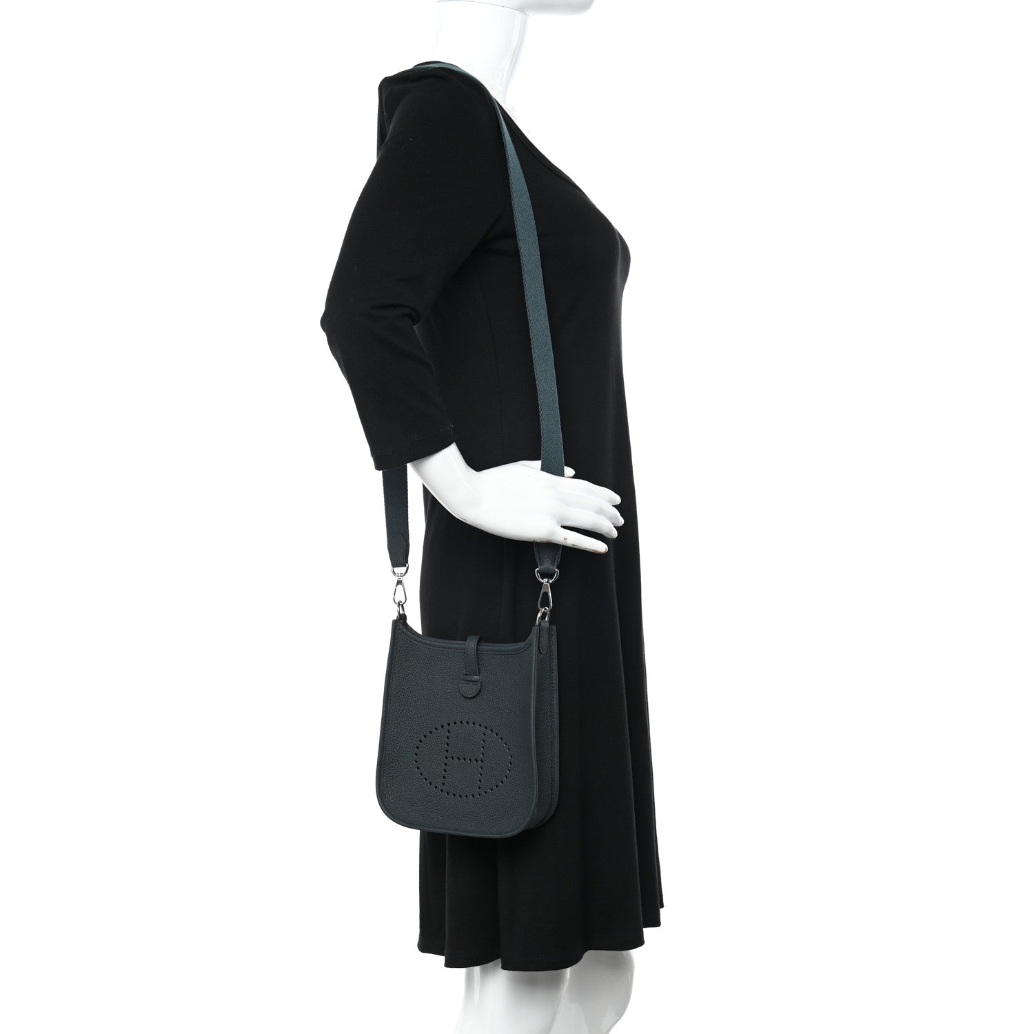 Hermes Taurillon Clemence Evelyne TPM Vert Cypress 2 of 10