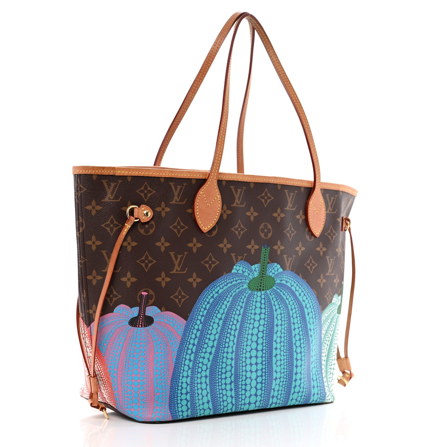 LV X YK Monogram Kusama Pumpkin Neverfull MM