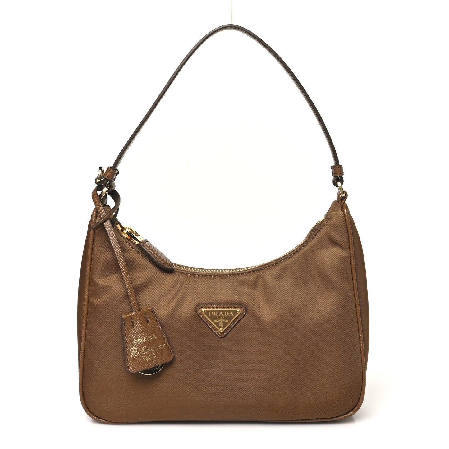Re-Nylon Saffiano Mini Re-Edition 2005 Bag Brandy