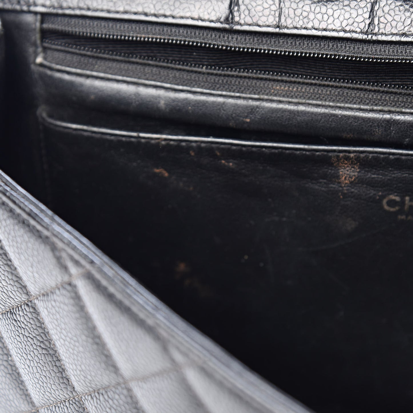 Caviar Quilted Jumbo Single Flap Black