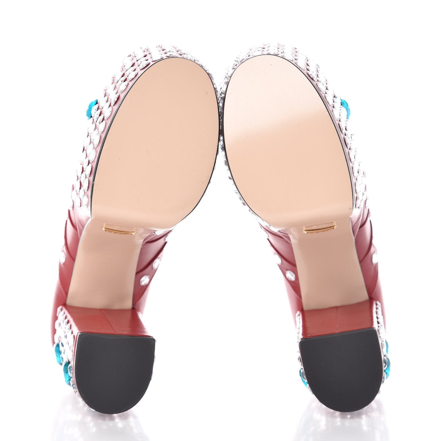 Malaga Kid Crystal Amilna Platform Loafer 37.5 Hibiscus Red