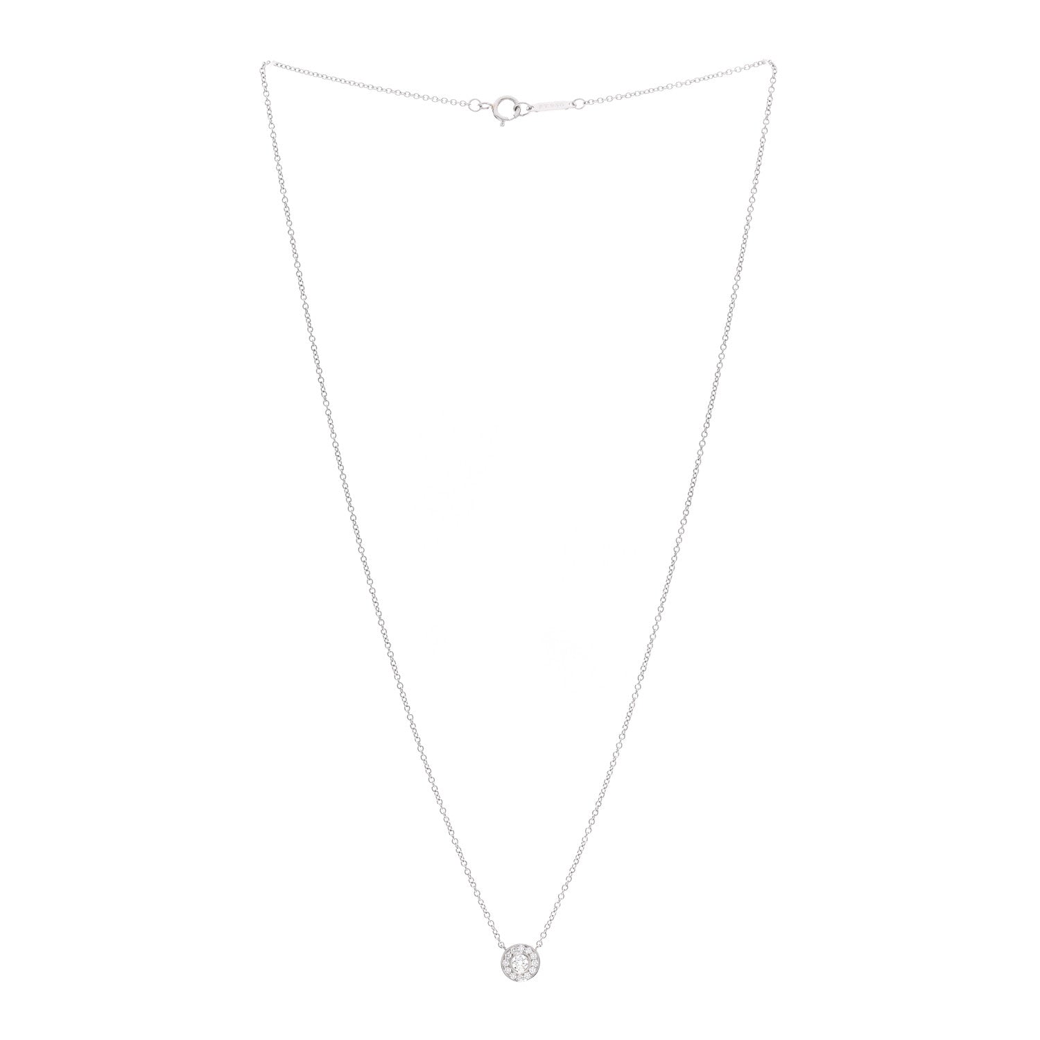 Tiffany Platinum Diamond Circlet Pendant Necklace 3 of 6