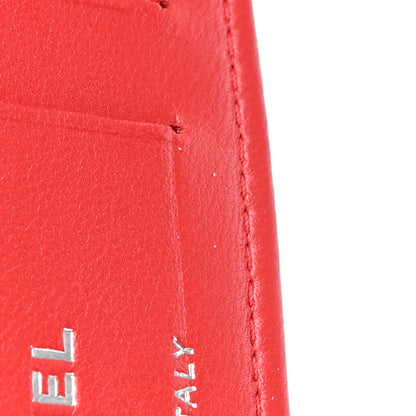 Chanel Lambskin Quilted Card Holder Wallet Red 8 of 14