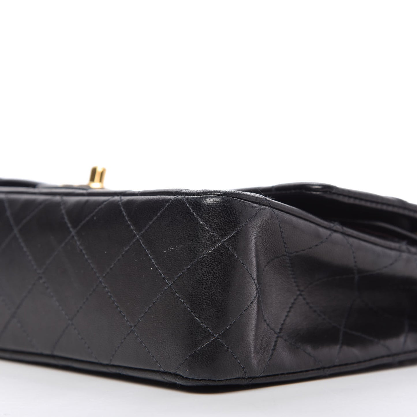 Lambskin Quilted Medium Double Flap Black