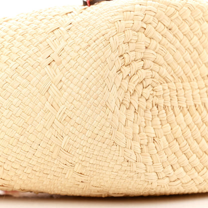 Christian Louboutin Calfskin Raffia Mini Cabata Tote Natural Cuoio 9 of 10