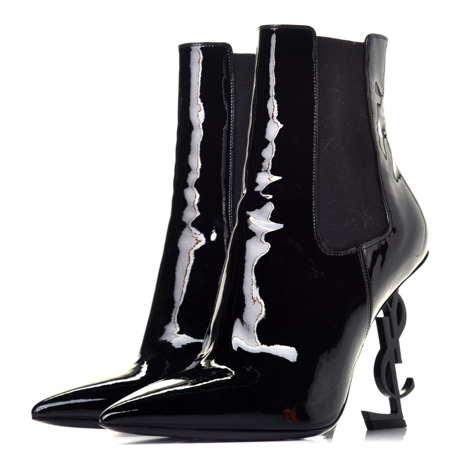 Saint Laurent Patent Opyum Ankle Boot 37.5 Black 3 of 10