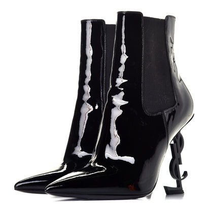 Saint Laurent Patent Opyum Ankle Boot 37.5 Black 3 of 10