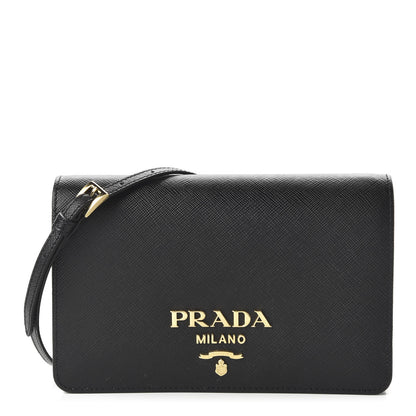 Prada Saffiano Lux Crossbody Bag Black 1 of 10